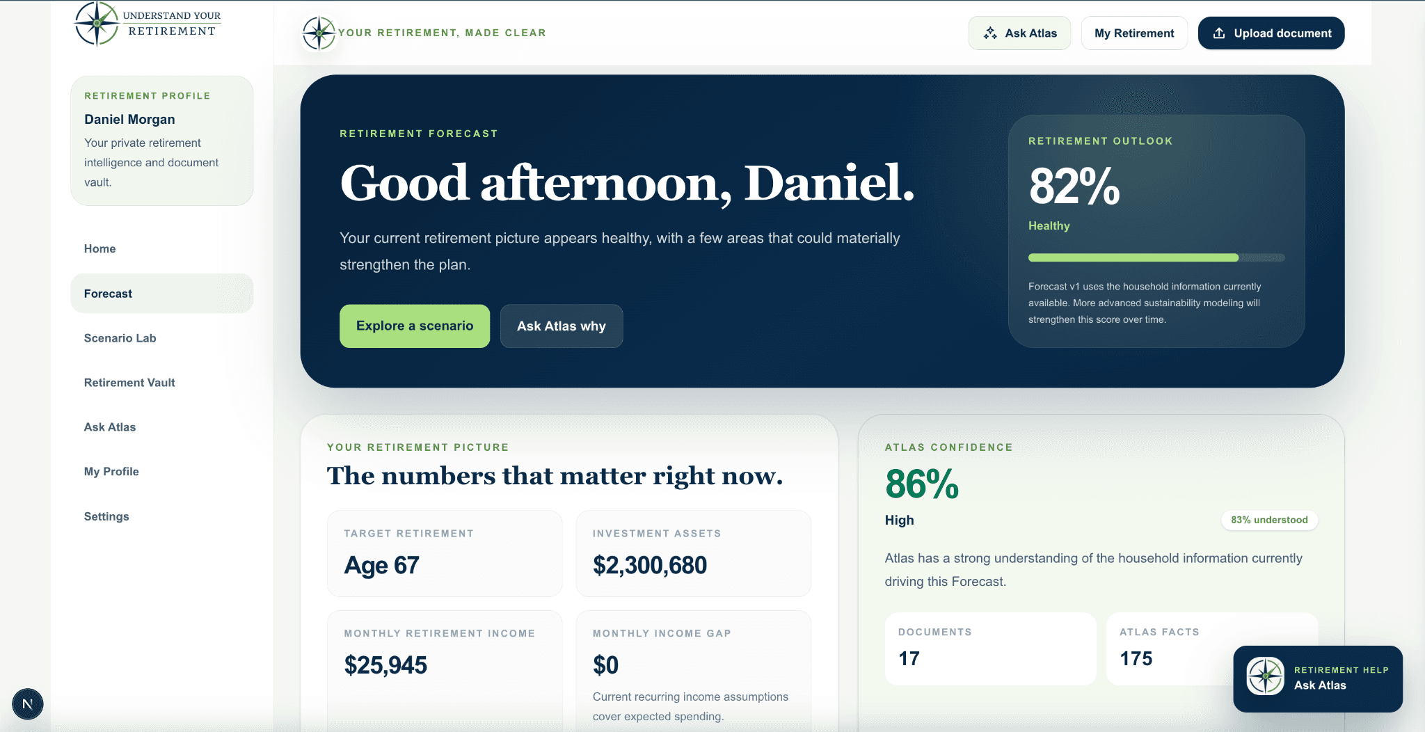 Turn connected information into a retirement forecast